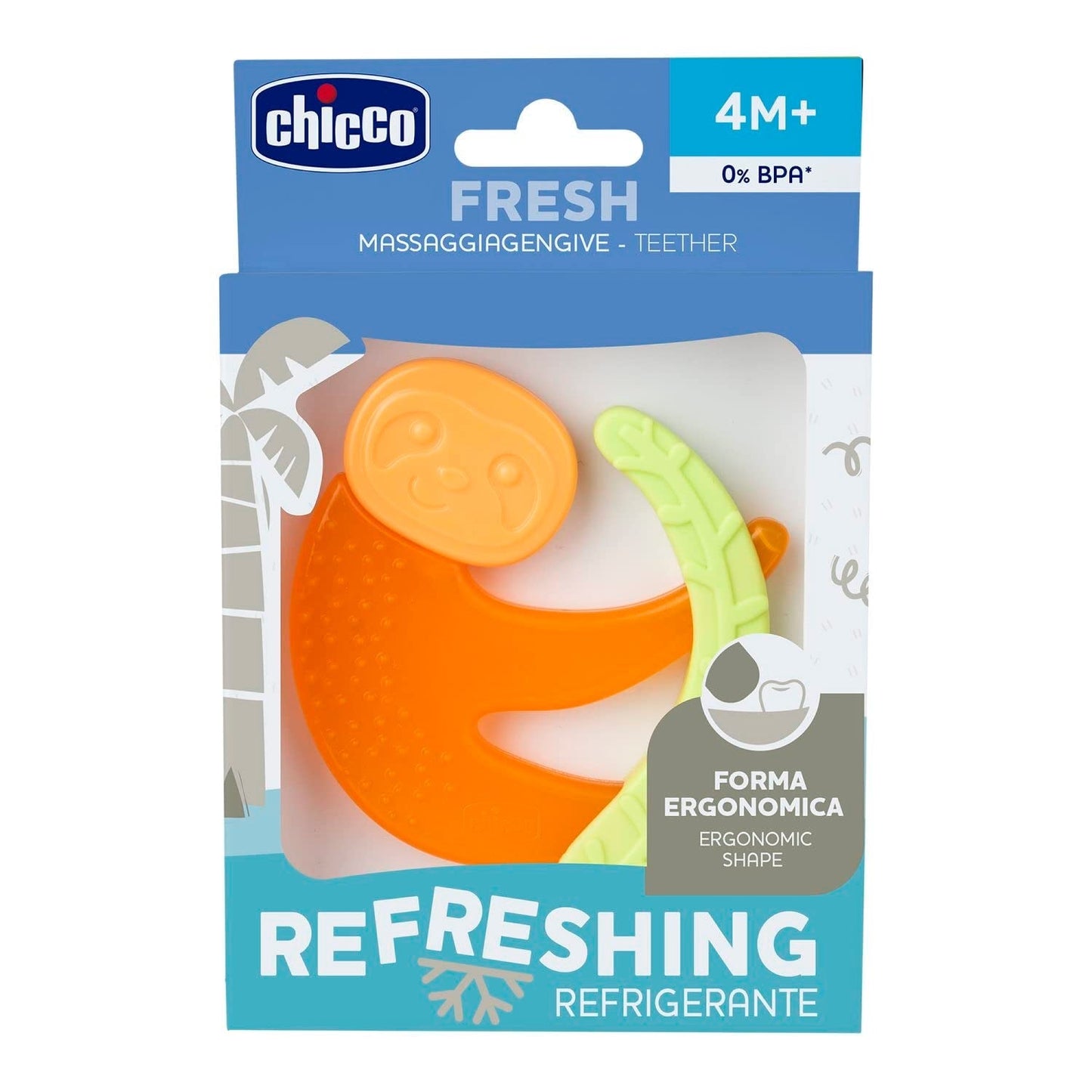 Kousací kroužek Chicco Fresh&Relax Monkey nebo Lenh, 4M+, naplněný sterilní vodou