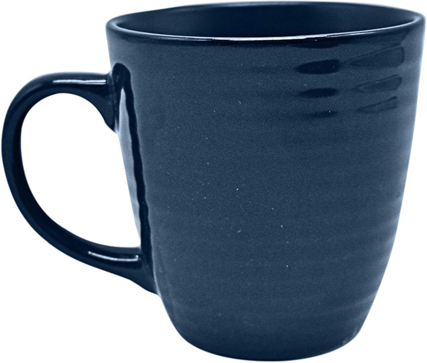 ECHTWERK "Alicia" 16dílná sada vintage kombinovaného nádobí Moderní design pro 4 osoby Elegantní tmavě modrá sada nádobí z kameniny se 4 talíři 4 postranními talíři 4 misky 4 šálky na čaj