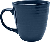 ECHTWERK "Alicia" 16dílná sada vintage kombinovaného nádobí Moderní design pro 4 osoby Elegantní tmavě modrá sada nádobí z kameniny se 4 talíři 4 postranními talíři 4 misky 4 šálky na čaj