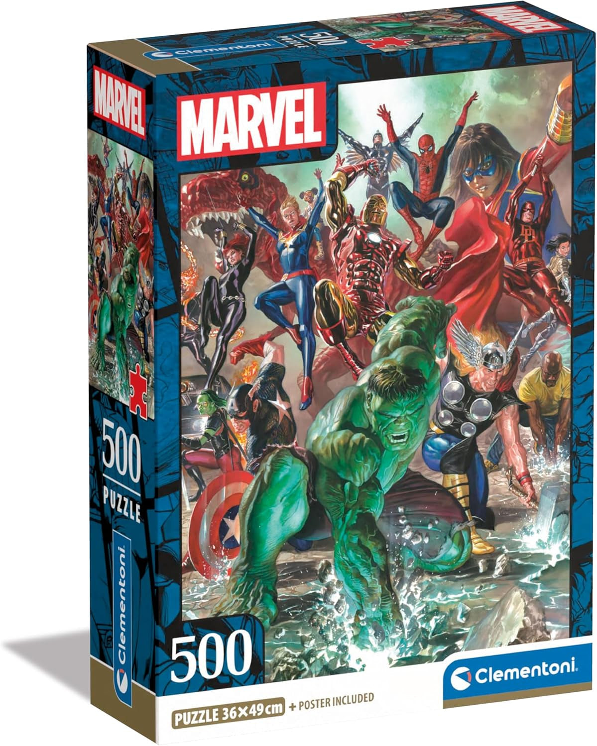 Puzzle Clementoni Marvel 500 kusů pro dospělé - Puzzle pro dospělé o rozměrech 49 x 36 cm - Náročné puzzle pro dospělé od Clementoni 35546 Puzzle Naty Shop Výchozí název