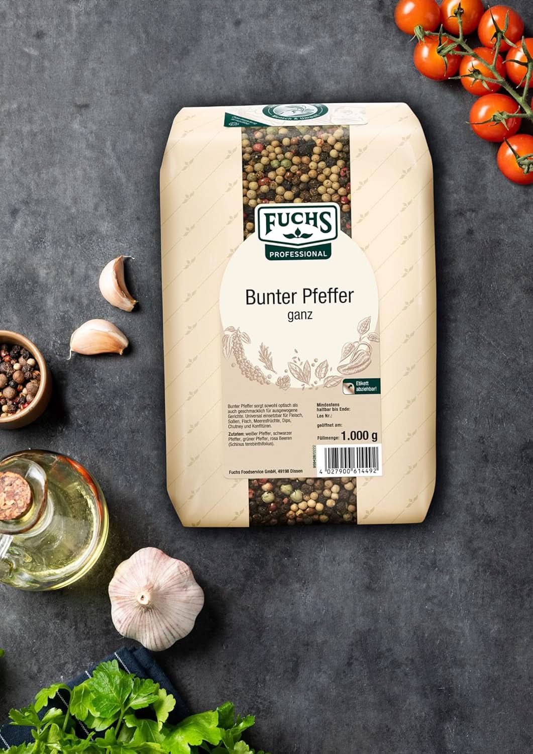 Fuchsův barevný pepř celý, 1 kg Condimente Naty Shop