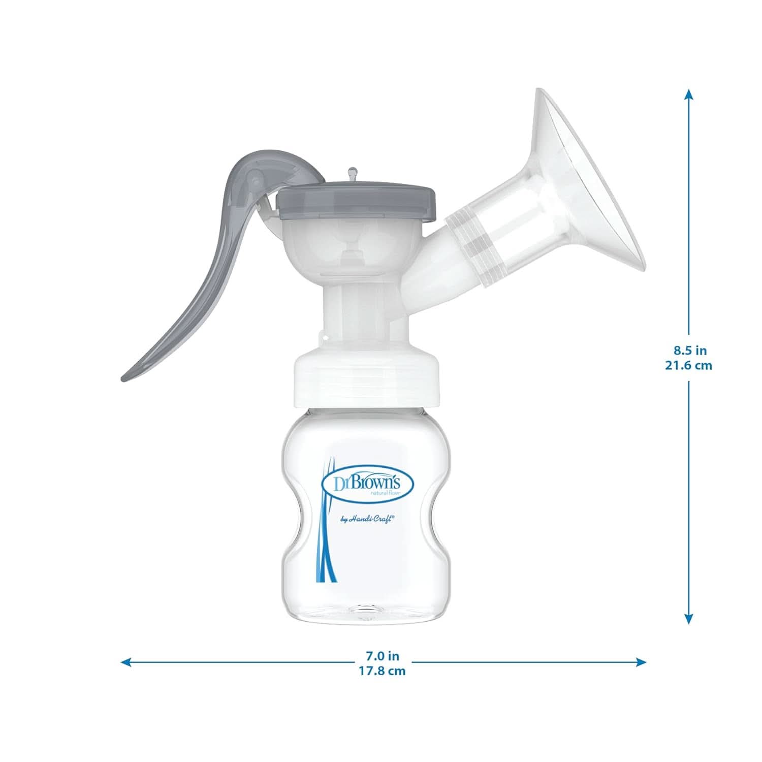 Manuální odsávačka mateřského mléka se 100% silikonovou ochranou Softshape (B, 25mm příruba) a antikolikovými doplňky + 150ml širokoúhlá láhev se savičkou úrovně 1 s pomalým průtokem Příslušenství Potraviny a kojení Bebe Naty Shop