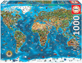 Educa - Puzzle 1000 dílků pro dospělé | Divy světa, 1000 dílků puzzle pro dospělé i děti, turistické atrakce, mapa světa. Skládačka pro dospělé od 14 let (19022) Puzzle Naty Shop Výchozí název