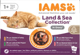 Mokré krmivo pro kočky IAMS Delights Land & Sea Collection - vícenásobné balení masa a ryb v omáčce, mokré krmivo pro kočky od 1 roku, 12 x 85 g