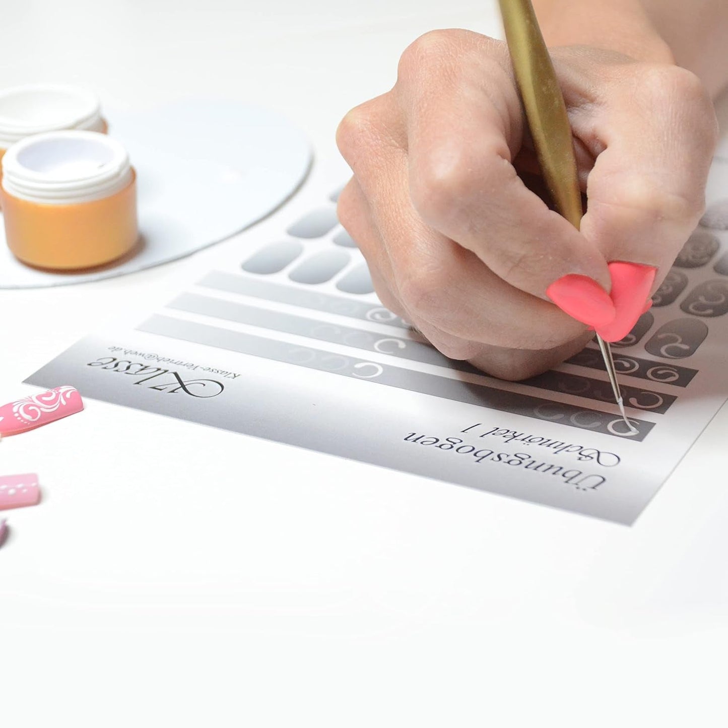 Übungsbögen Nageldesign Nailart (Grundlagen) 3Er Set Übungsbogen Starterset Übung Schulung Tipps Nagelset Nagelart Zubehor Zubehör Nail Art Zum Lernen Ohne Samolepky Folie Brush Stamper ÜB001