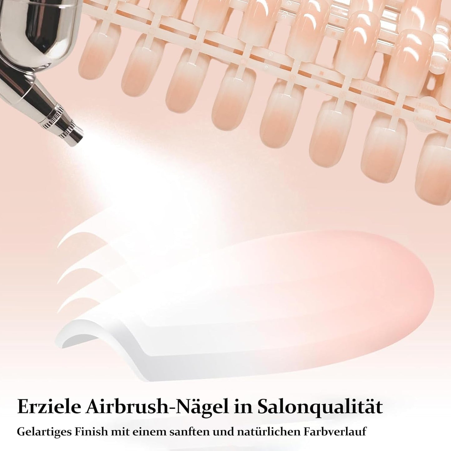 240ks Gradient Square Nails Set, Nude White Gradient Artificial Nails for Oil Pen Lepidlo, Medium Ombre Natural Falešné nehty pro ženy DIY (Nude Square)