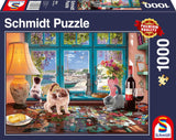 Schmidt Spiele 58344 U stolu s puzzle, 1000 dílků Puzzle Naty Shop Výchozí název