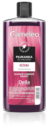 Cameleo - Růžová voda Růžové vlasové tonikum Bez žlutého odstínu Polopermanentní barva na vlasy - pro blond a šedivé vlasy - Barva a péče - Bez parabenů | 200 ml Naty Shop Hair Dye Nová verze - Růžová 200 ml (1 balení)