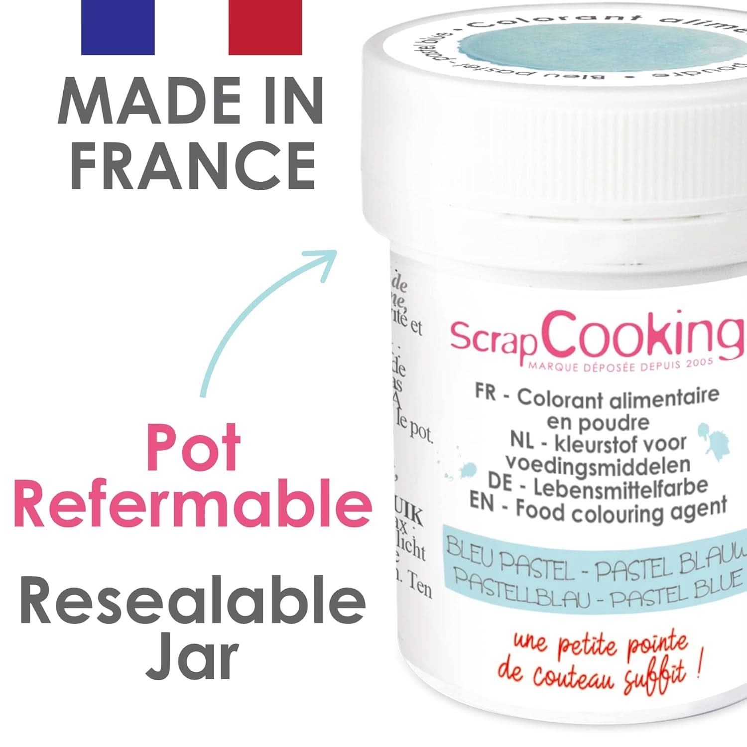 Scrapcooking, práškové potravinářské barvivo, pastelová modrá, 5 gramů Naty Shop