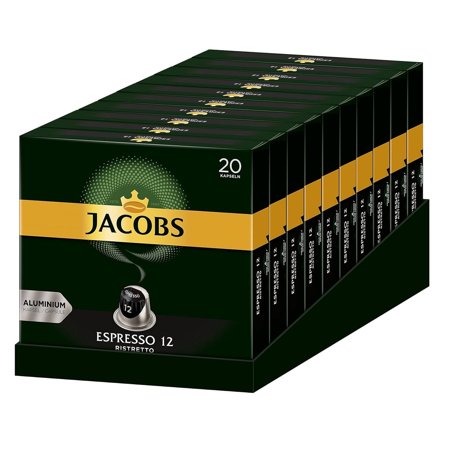 Kaffeekapseln Espresso Ristretto, Intensität 12 von 12, 10 x 20 Getränke & Kaffeekapseln Espresso Intenso, Intensität 10 von 12, 200 Nespresso®* kompatibilní Kapseln, 10 x 20 Getränke