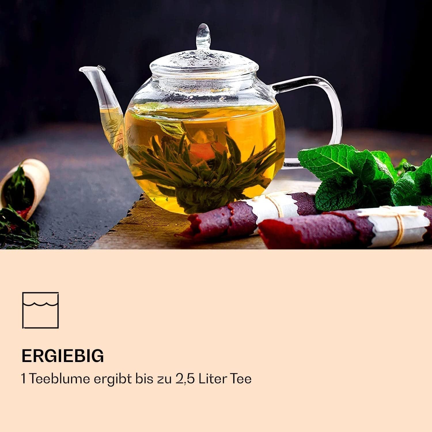 Feelino Elegant 6dílná smíšená krabička - Feelino White Tea Flowers v nádherné ochutnávkové a dárkové krabičce se 6 různými bílými čajovými růžemi, jednotlivě vakuově balené, balení 1 kus