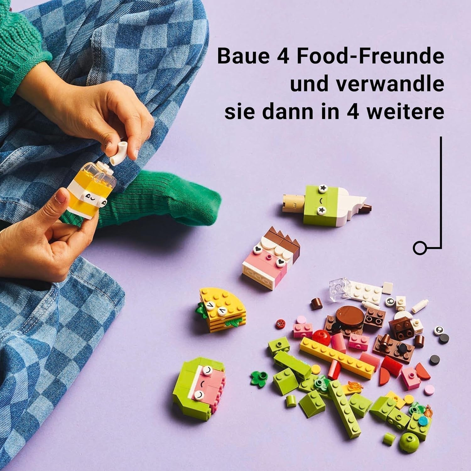 LEGO Classic Kreativní zábavné stavění svačin, Hračka s jídlem pro nápadité hraní rolí, Stavebnice pro chlapce a dívky od 4 let, Košíček, Avokádo, Nanuk a Taco 11039 Stavebnic Besuche den LEGO-Store