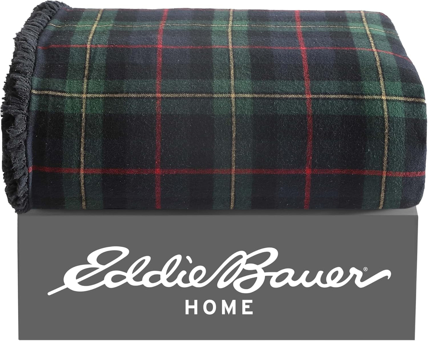 Deka Eddie Bauer, Bavlněný flanel, Domácí dekorace, Oboustranné, Povlečení Sherpa, Pine Check, Throw Deky & Deky Naty Shop