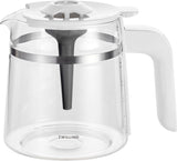 Espresso kávovar ZWILLING ENFINIGY s filtrem se skleněnou karafou o objemu 1,5 l, espresso kávovar s nerezovým bojlerem, funkcí kvetení a inteligentním odstraňováním vodního kamene, plast, stříbrná