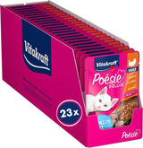 Vitakraft Poésie Délice, Junior, Mokré krmivo pro kočky, Mokré krmivo v omáčce, s krůtím masem, Multipack, pro mladé kočky, Bez přidaného cukru a obilovin (23 x 85 g)