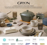Gibson 99813.16R Elite Soho Lounge Reactive Glaze Sada jídelního nádobí pro 4 osoby, 16dílná, modro-zelený/černý dvoutónový efekt