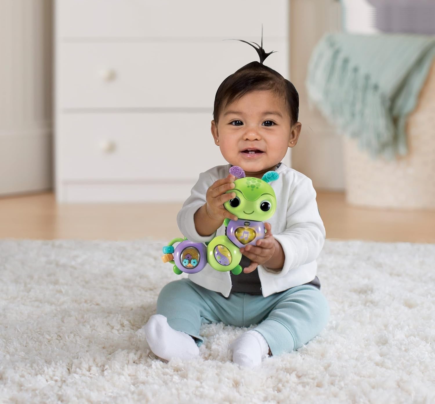 VTech Baby Spinning Fun Caterpillar - Mluvící a zpívání Interaktivní hračka na zvonek a motorické dovednosti - Na 6-24 měsíců Hračky pro miminka Naty Shop