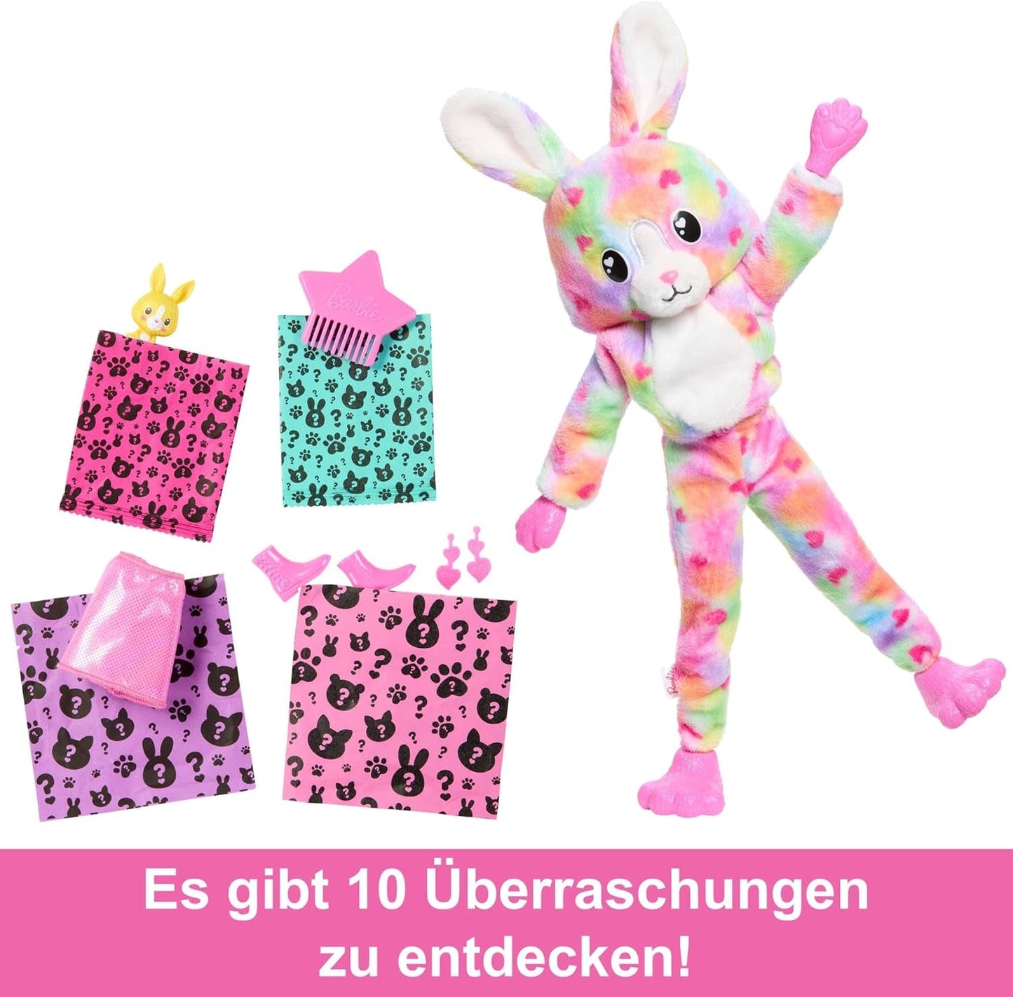 Panenka Barbie Cutie Reveal a doplňky, Batikovaný plyšový obleček a 10 barevných překvapení, řada Color Dream, HRK38 Naty Shop Dolls