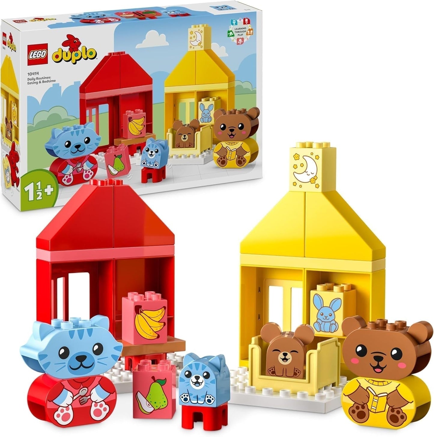 LEGO DUPLO Everyday Routines: Jíst a spát, výuková hračka pro batolata na podporu sociálního a emocionálního rozvoje, se 4 figurkami zvířat, dárek pro děti od 18 měsíců 10414 Stavebnice Besuche den LEGO-Store Výchozí název