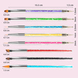 8 Stück Nagel Pinsel, Nagelkunstpinsel Pinsel Set, Pinsel Für Nägel Mit Doppelkopf Nail Art Pinsel Set Dotting Pen Und Gel Štětec na nehty Präzise Pinsel Für Nageldesign Und Verzierungen