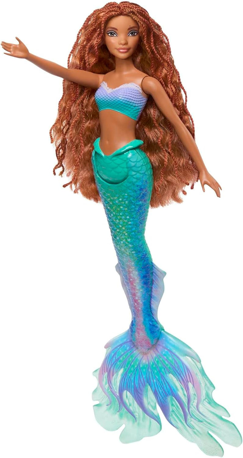 Mattel Disney Ariel – Panenka Malá mořská víla, inspirováno filmem Malá mořská víla, Hračka Mořská víla, polohovatelné, Dárky Disney, Hračka pro děti od 3 let, HLX08