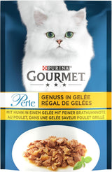 Mokré krmivo pro kočky Gourmet Perle Delight in Jelly s kuřecím masem a jemnou chutí pečeného kuřete, balení 26 ks (26 x 85 g)