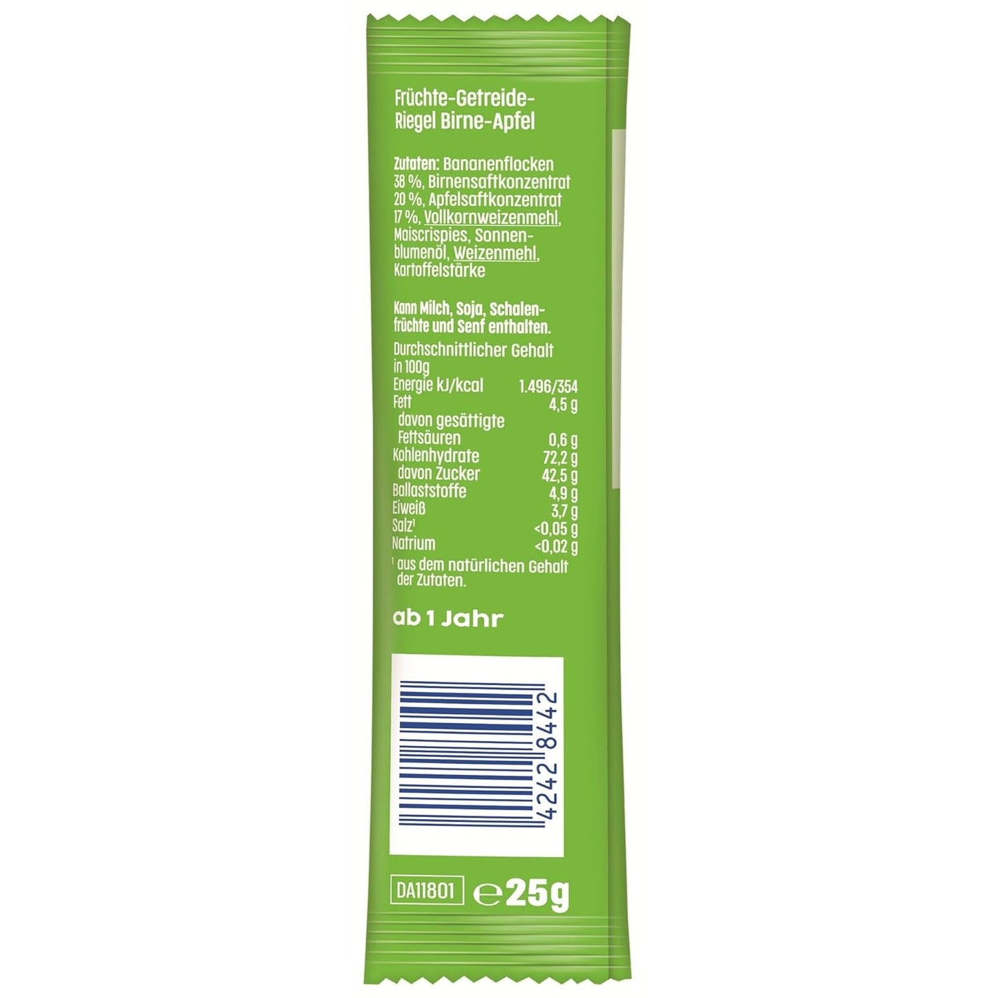 Hruškovo-jablečné ovocné tyčinky (20 x 25g), slazené pouze ovocem, perfektní svačina mezi jídly, připravované z přísně kontrolovaných a vybraných surovin.