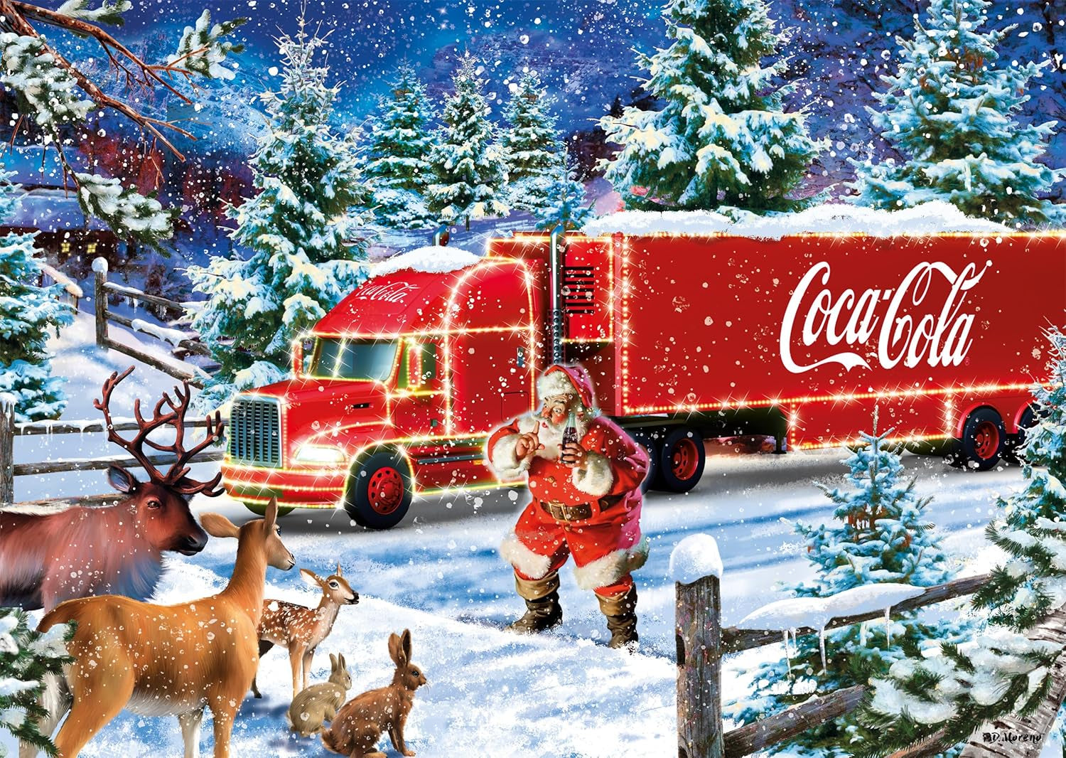 Schmidt Spiele 57598 Coca Cola Vánoční kamion, skládačka 1000 dílků Puzzle Naty Shop