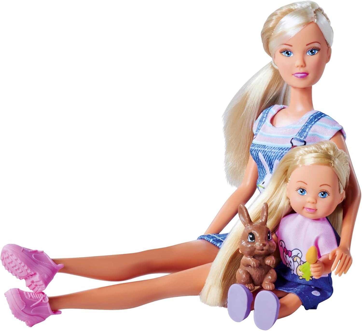 Simba Steffi Love Rabbit Family 12cm 29cm králičí klec Hrací panenka a panenka se dvěma králíčky, věk 3+