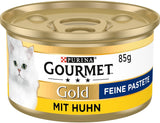 Gourmet Gold Fine Paste Katzenfutter nass, mit Huhn, 12er Pack (12 x 85 g)
