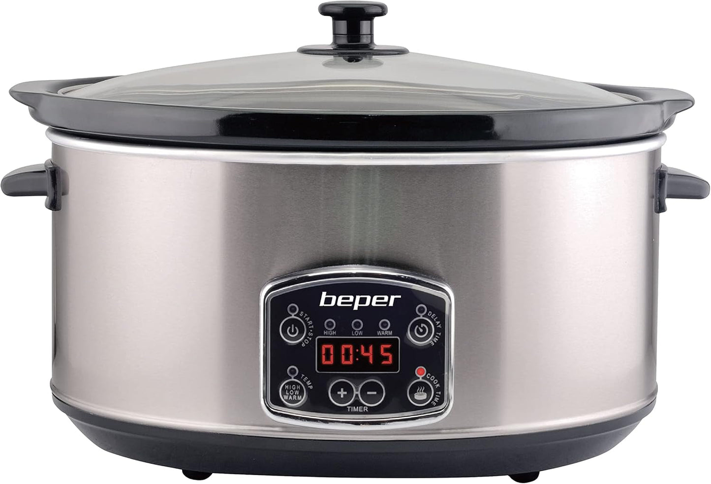 Beper BC.510 Pomalý hrnec, 280 W, 4,5 litru, sklokeramika, černá a ocel Pomalý hrnec Naty Shop Výchozí název