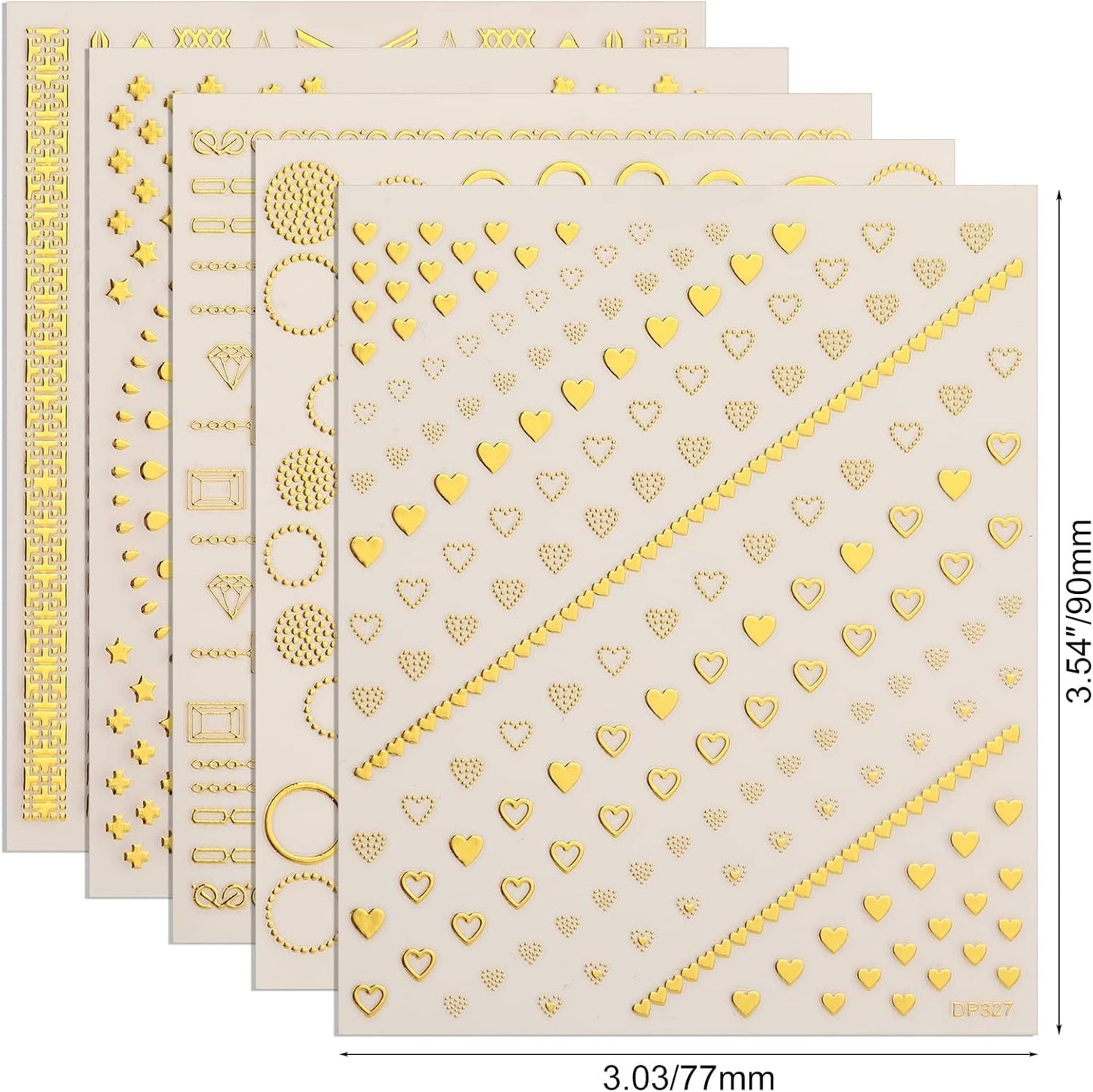 MWOOT 10 Sheets Gold Nálepka na nehty Abziehbilder Nálepka na nehty, 3D samolepicí nálepky na nehty Sada Linien Streifenband Design, Diy Metallisch Nailart Aufkleber Maniküre Zubehör Für Nagel Dekoration