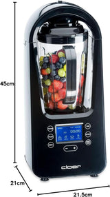 Cloer 6980 Vakuum Standmixer / 800 Watt / 21 000 U/Min. / Vč. Vorratsbehälter/Vakuumventil/Automatikprogramme/Eis-Crush-Funktion/Reinigungsfunktion/Schwarz, 1500 mililitrů Kitchen Naty Shop