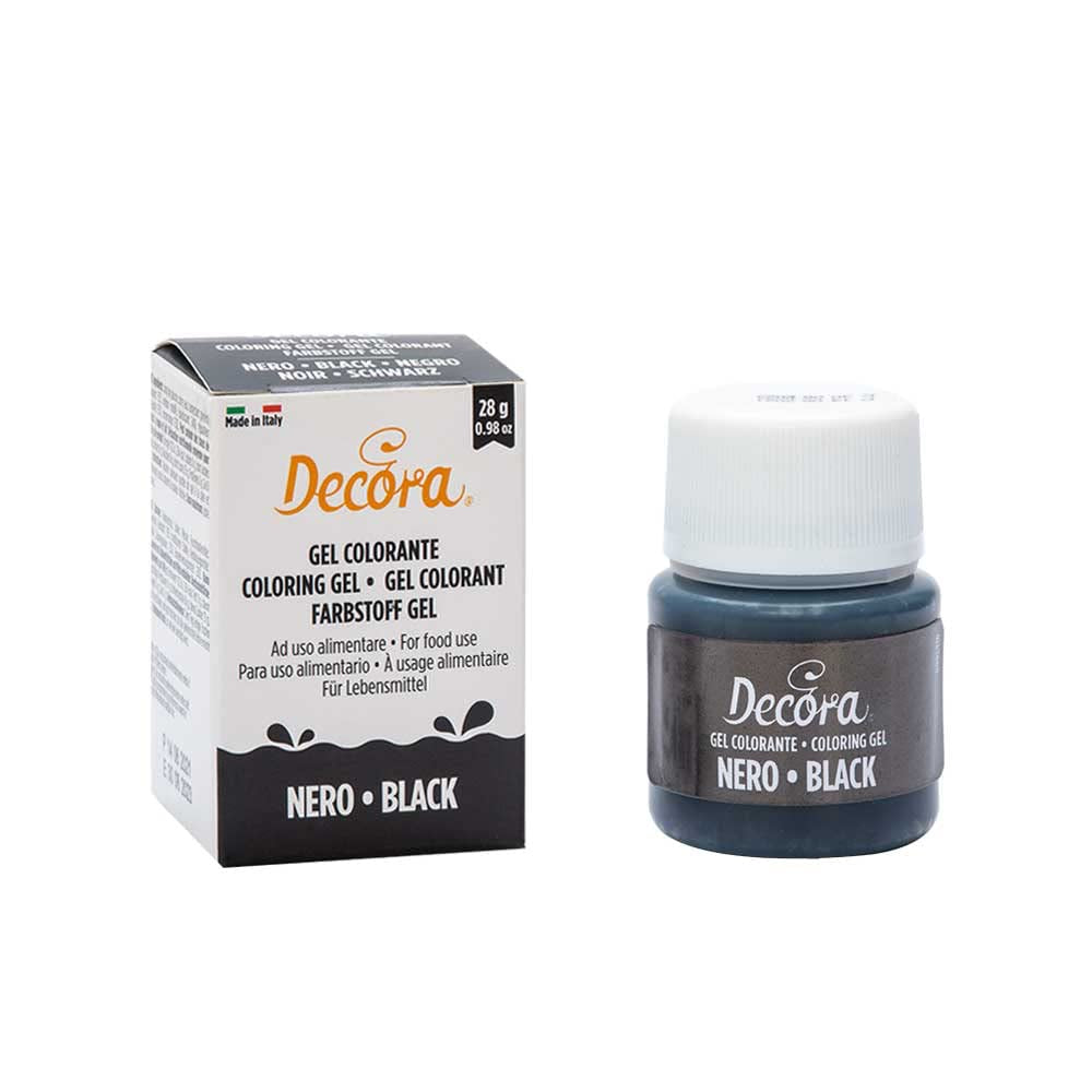 , 9600820 Gelové potravinářské barvivo, Gelové potravinářské barvivo ideální pro nátěry a dekorace, Vytváří intenzivní a jasné barvy, Made in Italy, 28 gramů, Černá barva.