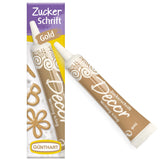 Günthart Backdecor 25 g Cukr s písmeny ZLATÝ Pro všechny dezerty ve zlaté barvě Vyrobeno z cukru pro krásná písmena a vzory, 1 balení (25 g)