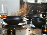 Creatable, 23146, SOFT TOUCH BLACK Series, 20dílná sada nádobí, Porcelánová kombinovaná služba, Vhodné do myčky a mikrovlnné trouby, Vyrobeno v Portugalsku