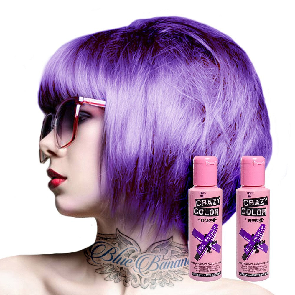 GO TOXIC UV semipermanentní krém na barvení vlasů 100 ml (1 balení) Barva na vlasy Naty Shop Violet 50 Ml (2 balení)