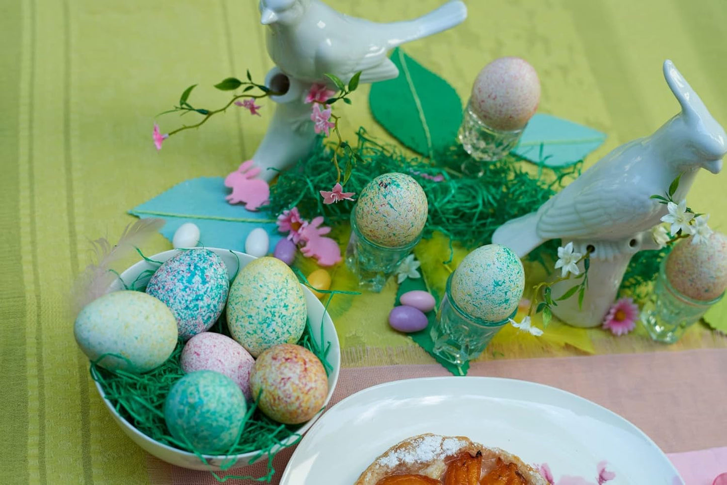 Heitmann Egg Dyes - Mix It Pastel - 3 tekutá vaječná barviva v růžové, tyrkysové a fialové, pohár, rýže, šablony a rukavice - snadné barvení vajíček
