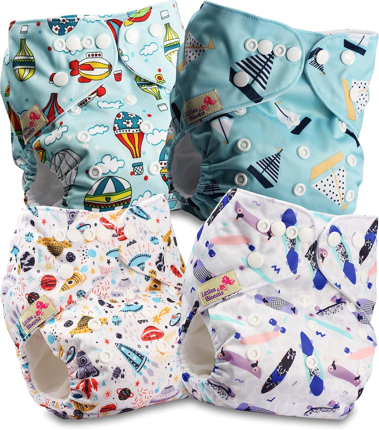 Littles a Bloomz FLP2-0406 Standard Clip opakovaně použitelná plena, 4 plenky