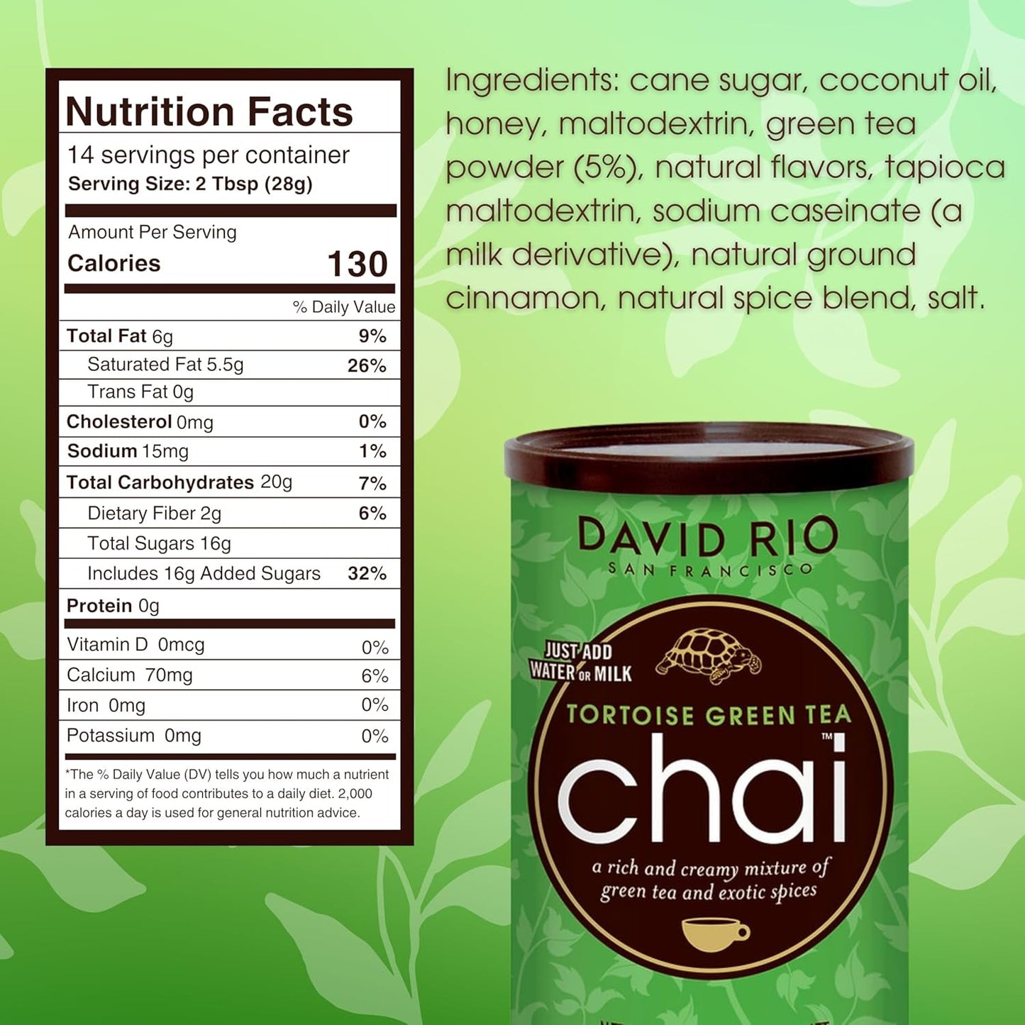 David Rio - Turtoise Green Chai, karton (1 x 398 g)
