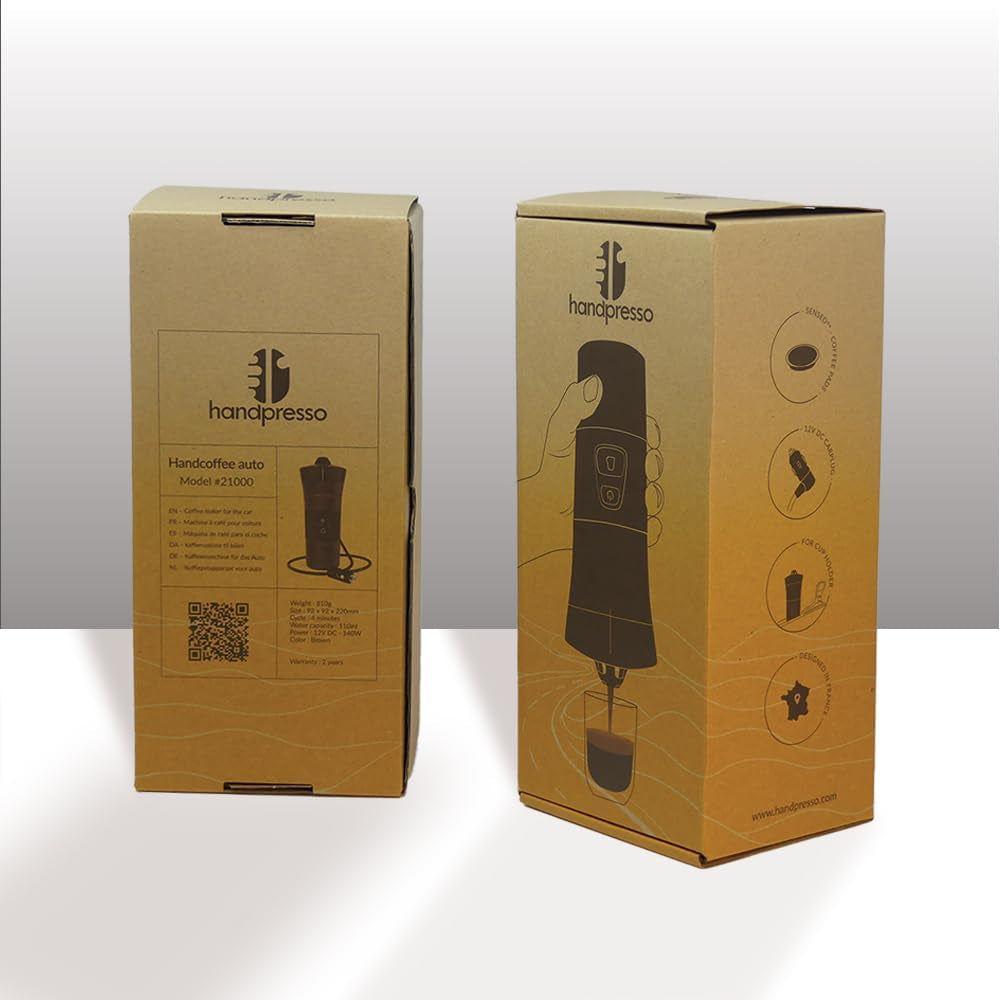 Handpresso - Handcoffee Auto 21000 | 12V Auto Espresso kávovar - 12V Espresso kávovar pro auta | Espresso kávovar Senseo Pad do auta - 12V cestovní kávovar | 12V espressor pro obytné vozy