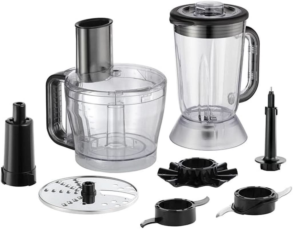 Kuchyňský robot Russell Hobbs [Blender/sekáček na zeleninu/stolní mixér/sekáček/mixér] Kuchyňský robot (hnětení, mixování a krájení), Matte Charcoal Kitchen Naty Shop