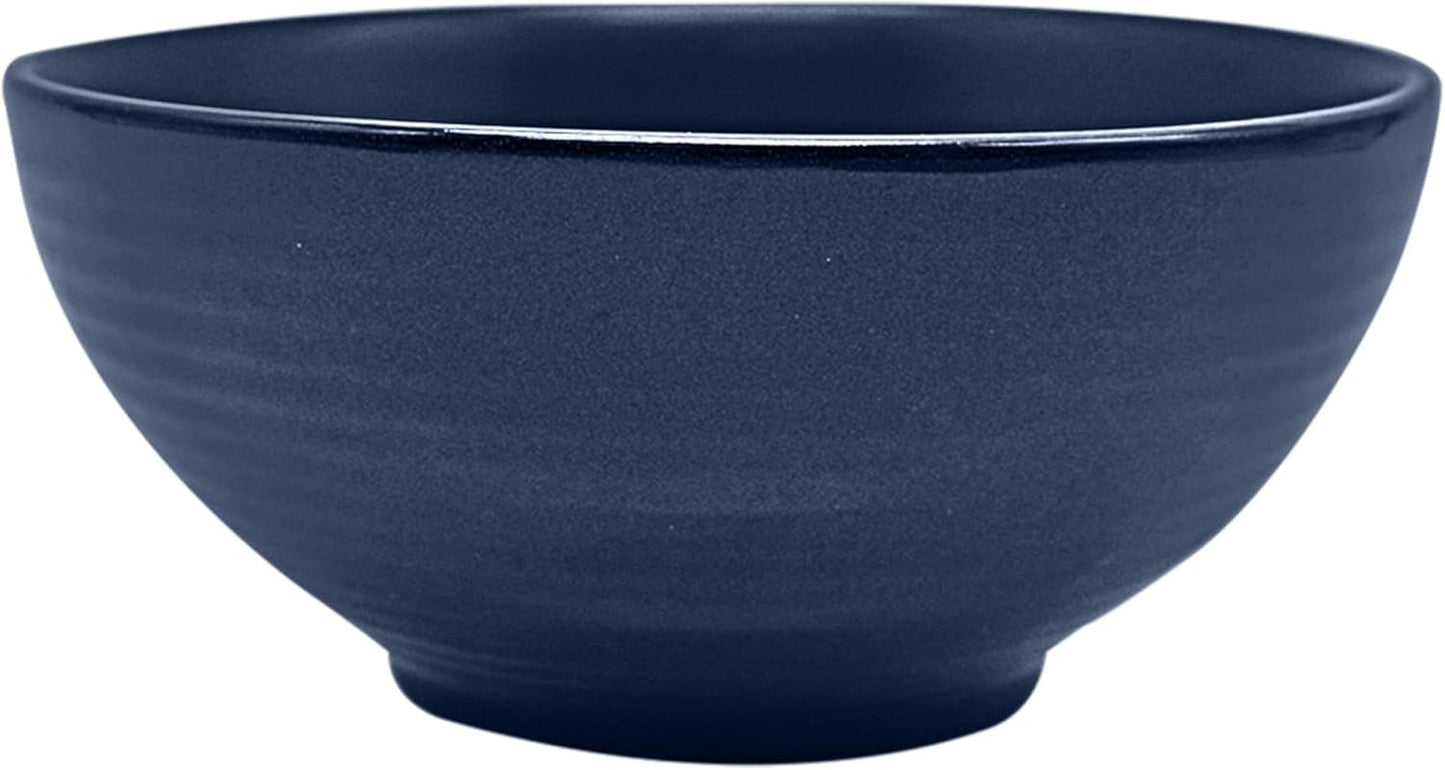 ECHTWERK "Alicia" 16dílná sada vintage kombinovaného nádobí Moderní design pro 4 osoby Elegantní tmavě modrá sada nádobí z kameniny se 4 talíři 4 postranními talíři 4 misky 4 šálky na čaj