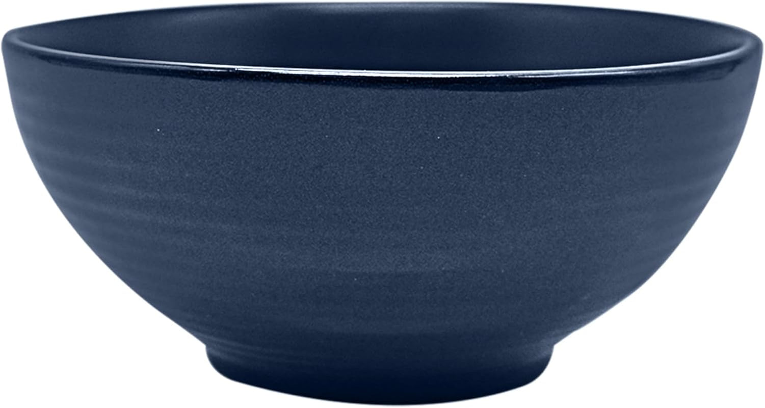 ECHTWERK "Alicia" 16dílná sada vintage kombinovaného nádobí Moderní design pro 4 osoby Elegantní tmavě modrá sada nádobí z kameniny se 4 talíři 4 postranními talíři 4 misky 4 šálky na čaj