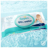 Pampers 99% vodní dětské ubrousky, 12 balení po 60 ubrouscích = 720 dětských ubrousků, lehké mléko 99% voda