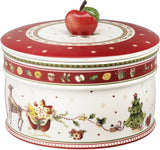 Villeroy & Boch - Malý úložný box Winter Bakery Delight, keramický box na vánoční cukroví, vánoční box, box na cukroví, box na cukroví, keramický box s víkem, úložiště sladkostí, prémiové porcelánové boxy na skladování potravin Naty Shop L