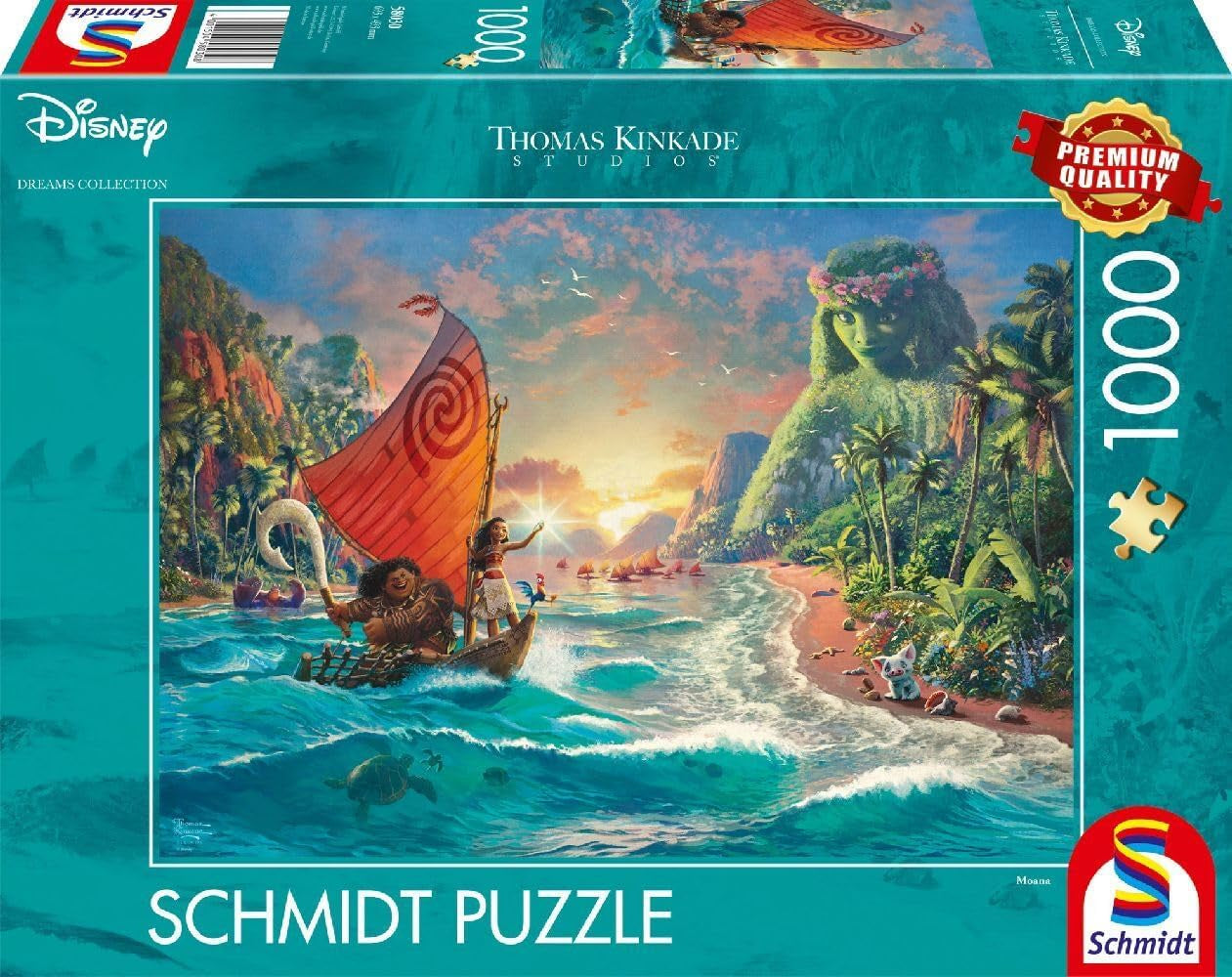 Schmidt Spiele 58030 Thomas Kinkade, Disney, Moana, Moana, skládačka 1000 dílků, normální, černá, bílá Puzzle Naty Shop Thomas Kinkade