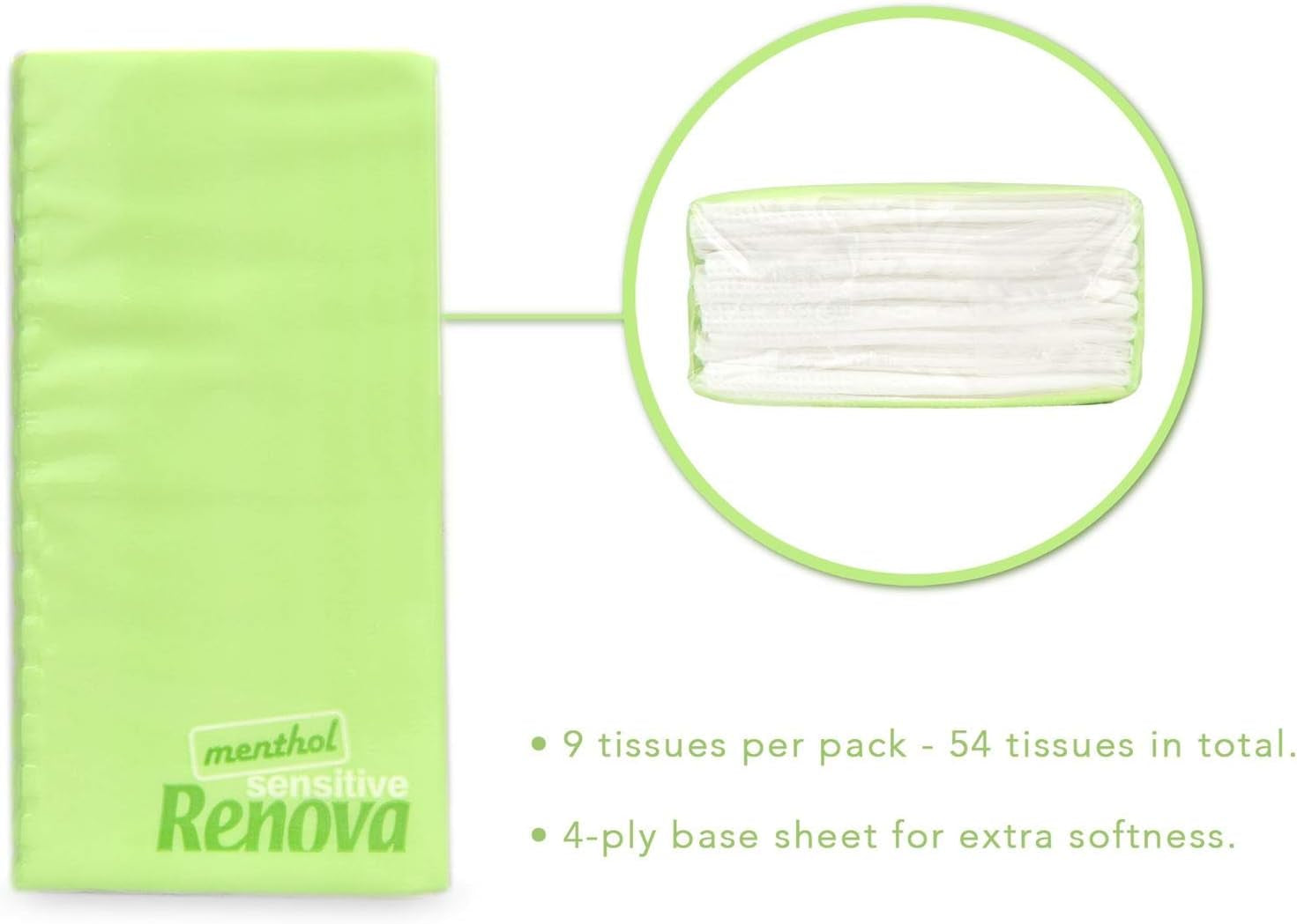 Renova SENSITIVE MENTOL Kapesní kapesní ubrousky 6 balení Regular White 1 kus (balení 6 ks)