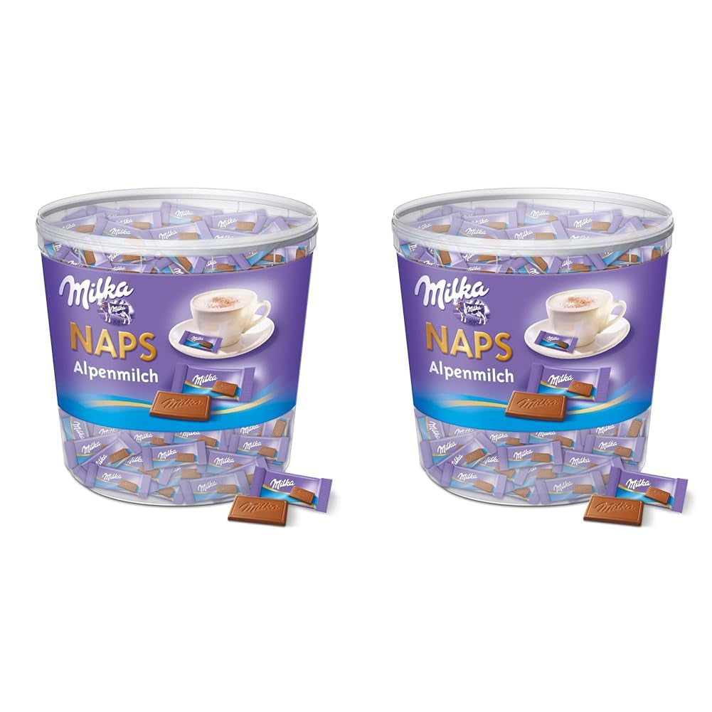 Naps Alpine Milk 1 x 1 kg, v ústech rozpouštěné mini čokoládové čtverečky jemné alpské mléčné čokolády, krabička (balení 2 ks)