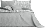 Ameliahome Přehoz přes postel 170X210 Cm Oboustranný přehoz na postel se snadnou údržbou Vzor rostlin Zelená Bílá Tropická Bonaire Postele a přikrývky Besuche den AmeliaHome-Store Tropical Bonaire Šedá Bílá 260 X 280
